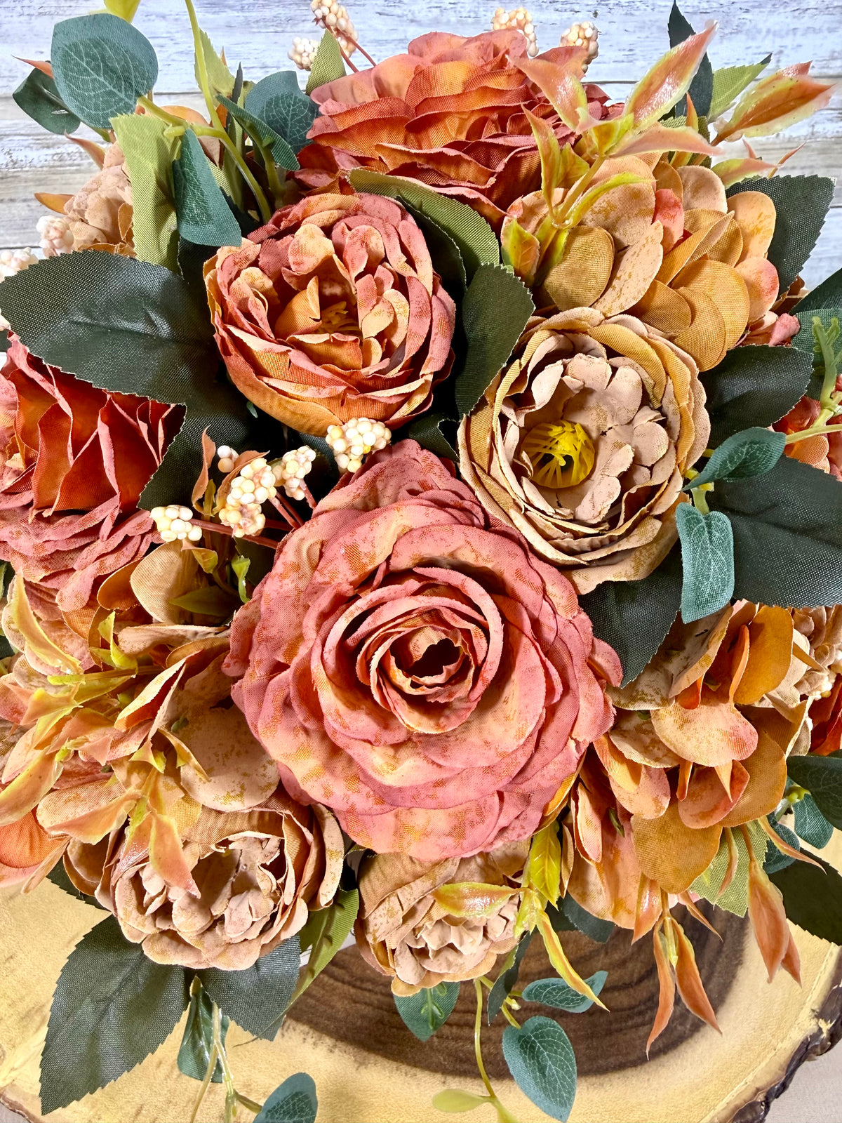 Handmade Floral Arrangement – Small Rustic Faux Flower Centerpiece