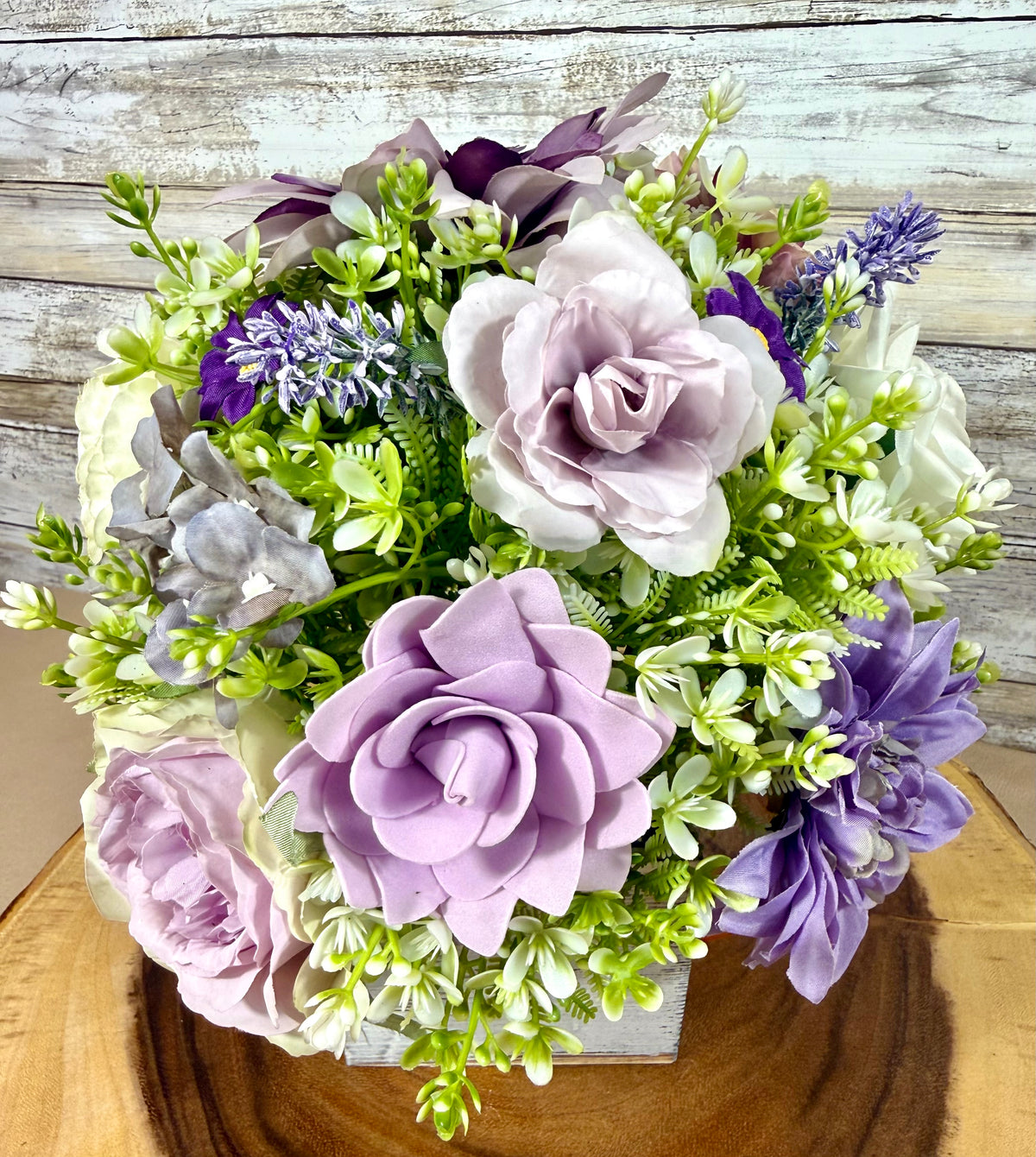 Handmade Floral Arrangement – Small Rustic Faux Flower Centerpiece