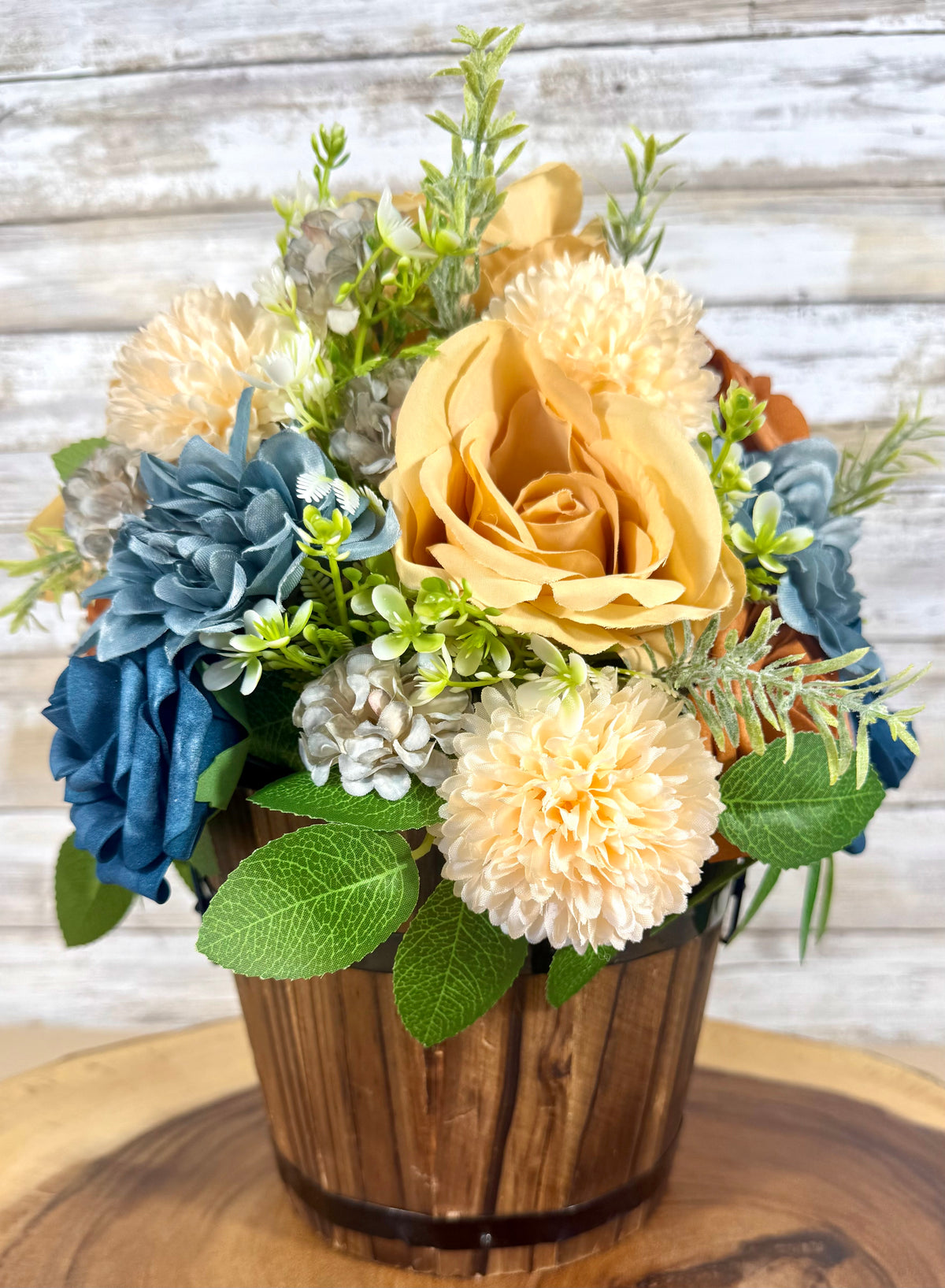 Handmade Floral Arrangement – Rustic Faux Flower Centerpiece