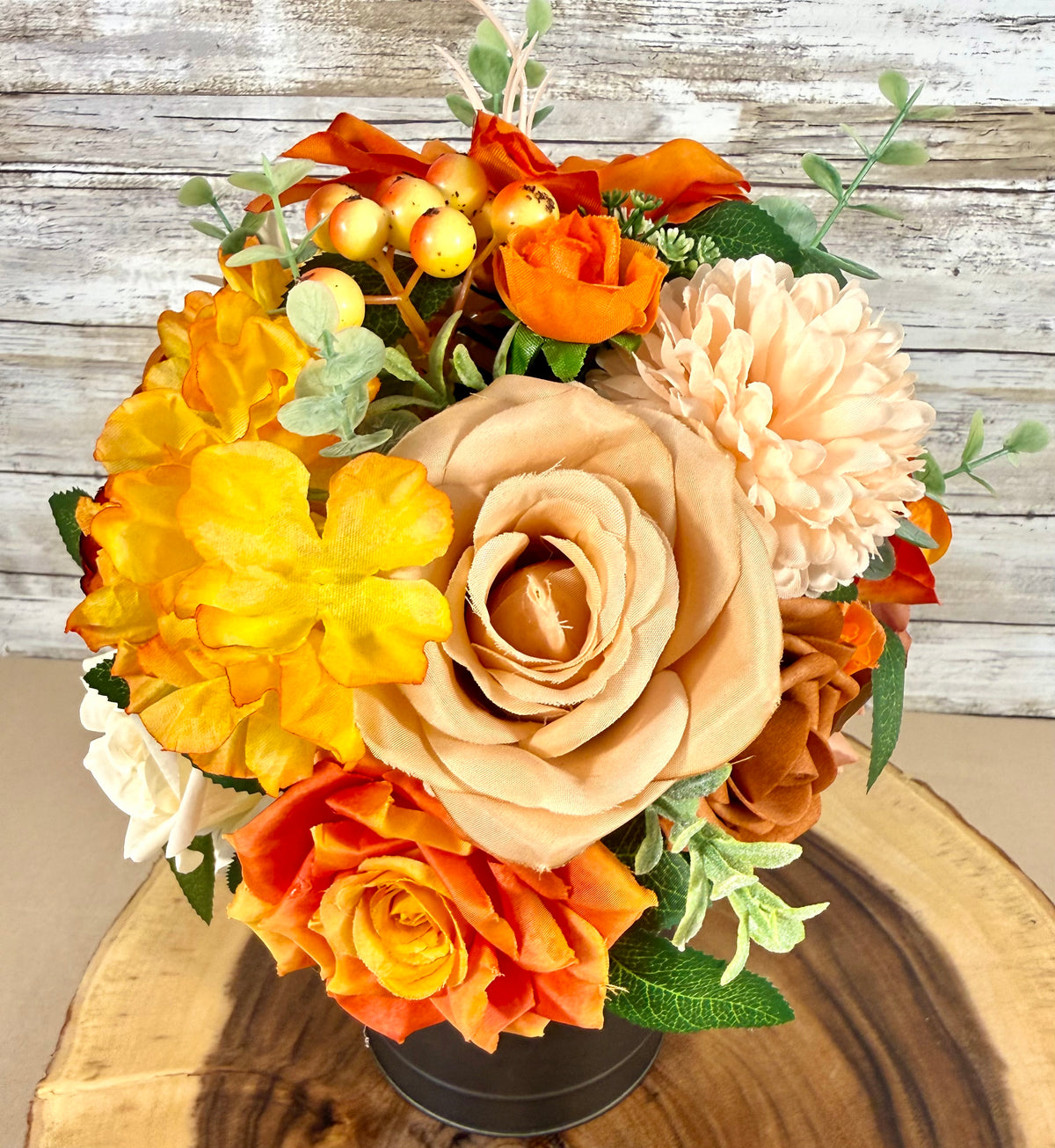 Handmade Artificial Floral Arrangement – Medium Tabletop Home Decor