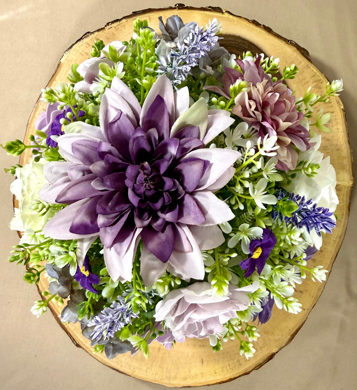 Handmade Floral Arrangement – Small Rustic Faux Flower Centerpiece