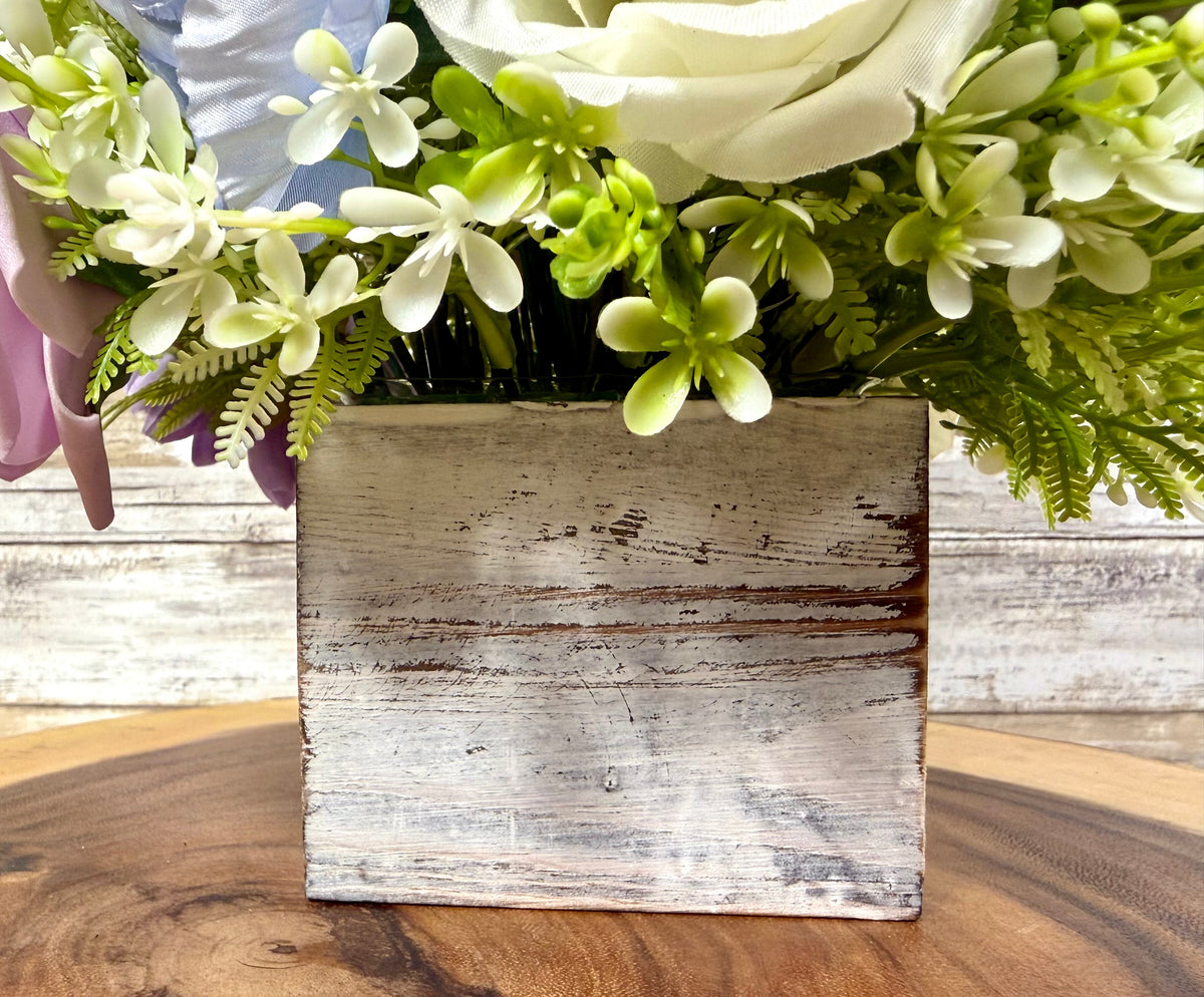 Handmade Floral Arrangement – Small Rustic Faux Flower Centerpiece