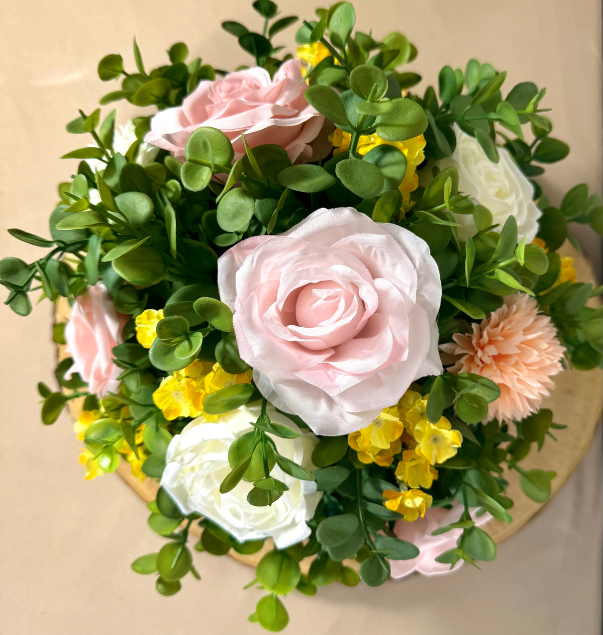 Handmade Artificial Floral Arrangement – Rustic Tabletop Home Decor