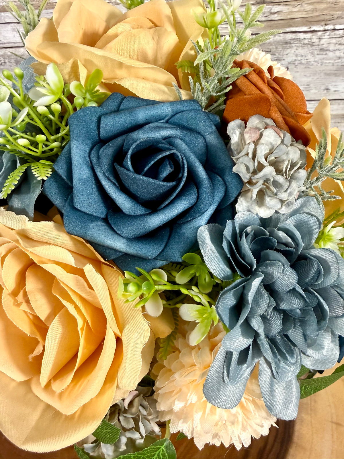 Handmade Floral Arrangement – Rustic Faux Flower Centerpiece