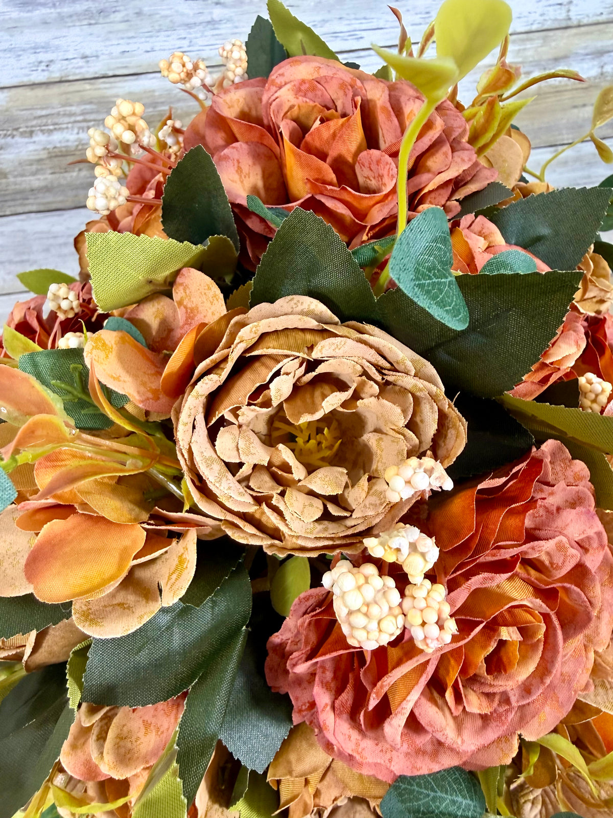 Handmade Floral Arrangement – Small Rustic Faux Flower Centerpiece