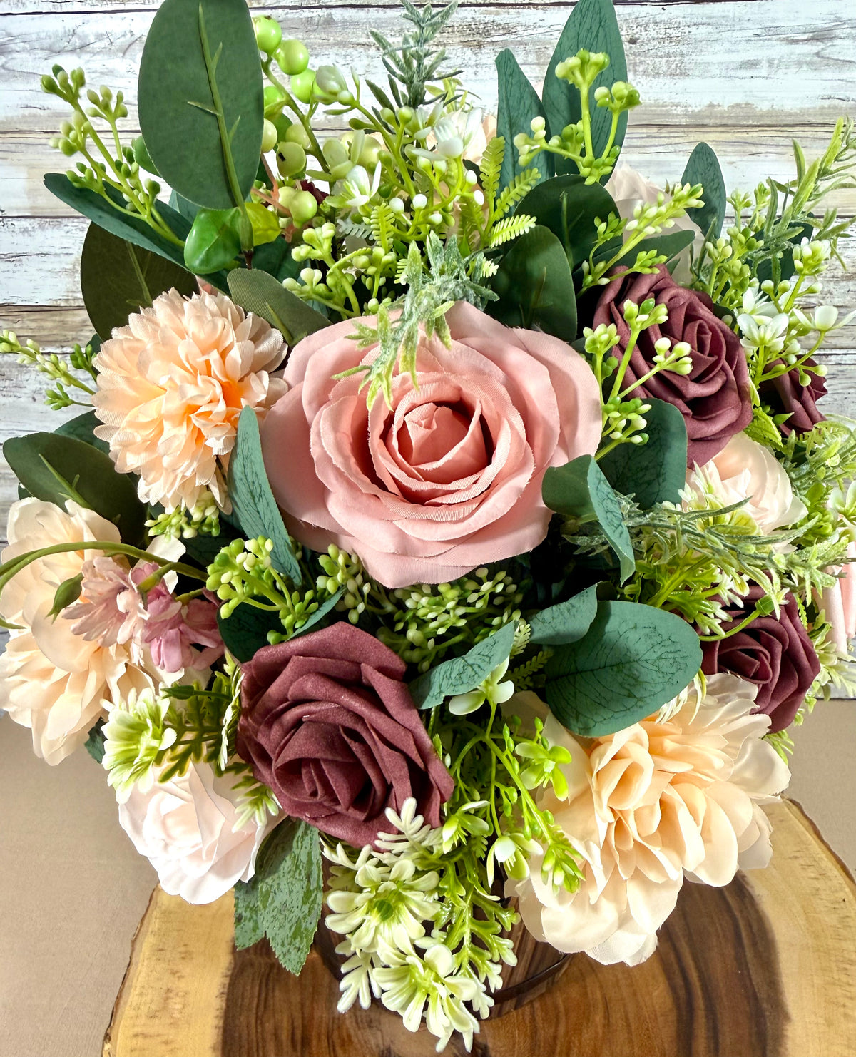 Large Handmade Artificial Floral Arrangement – Elegant Home Centerpiece