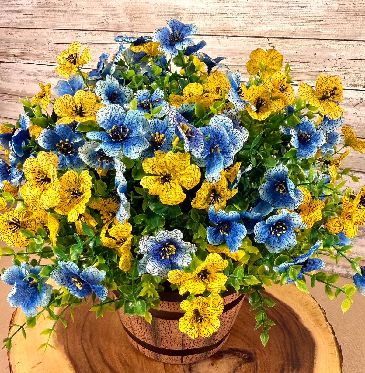Handmade Floral Arrangement – Rustic Faux Flower Centerpiece