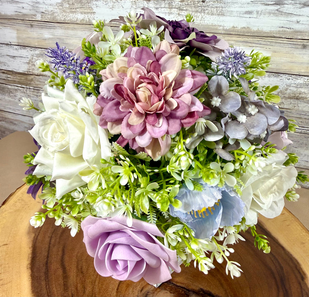 Handmade Floral Arrangement – Small Rustic Faux Flower Centerpiece