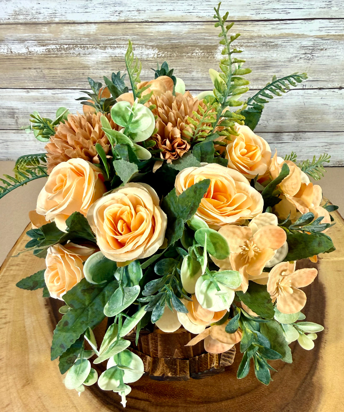 Handmade Artificial Floral Arrangement – Small Tabletop Flower Decor
