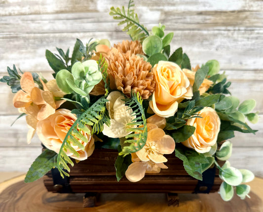 Handmade Artificial Floral Arrangement – Small Tabletop Flower Decor