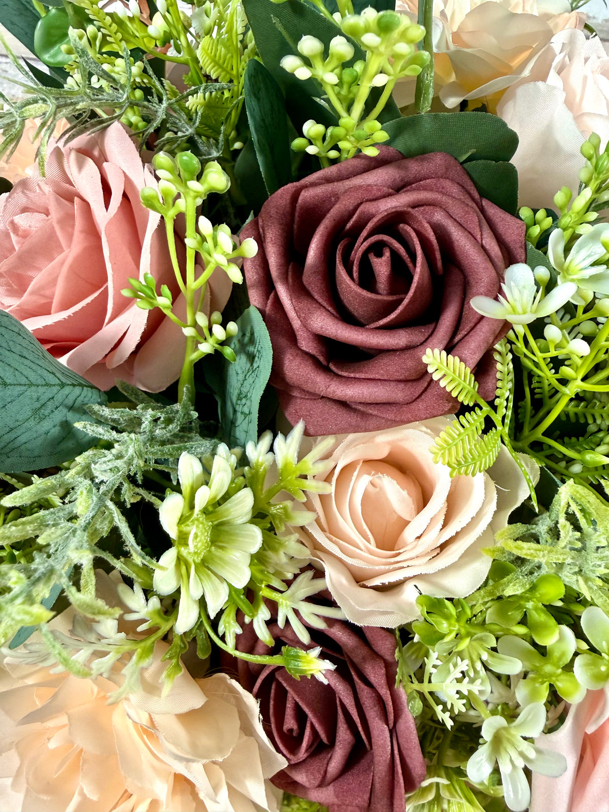 Large Handmade Artificial Floral Arrangement – Elegant Home Centerpiece