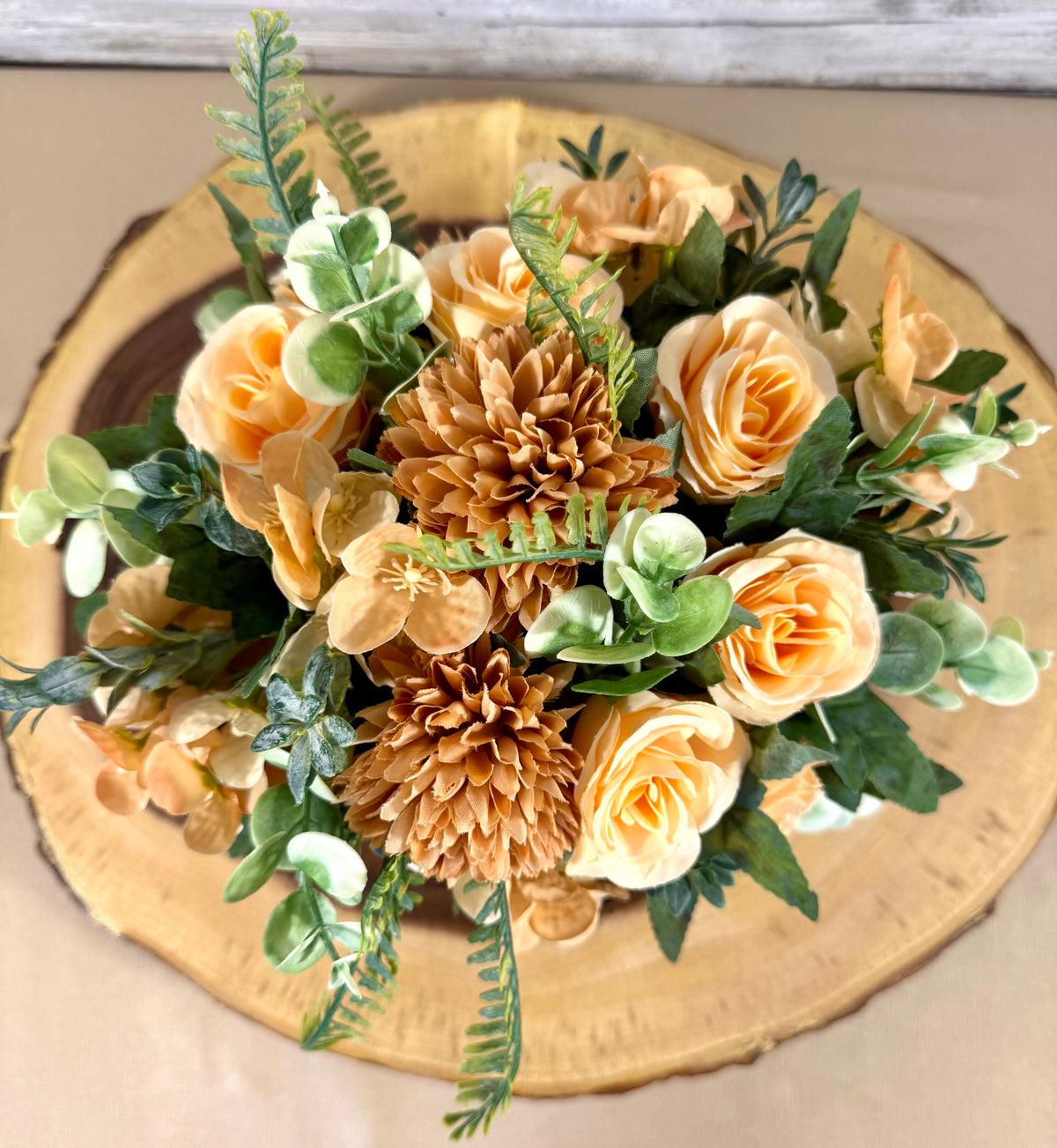 Handmade Artificial Floral Arrangement – Small Tabletop Flower Decor