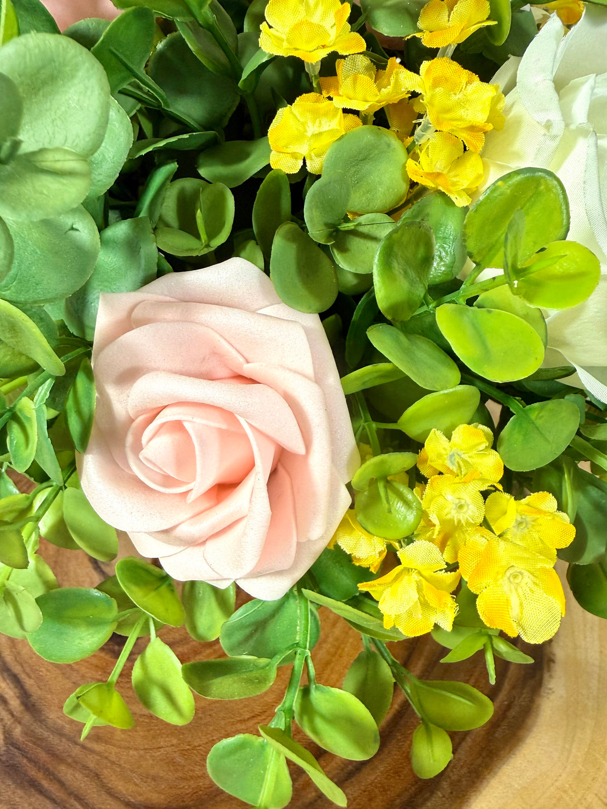 Handmade Artificial Floral Arrangement – Rustic Tabletop Home Decor