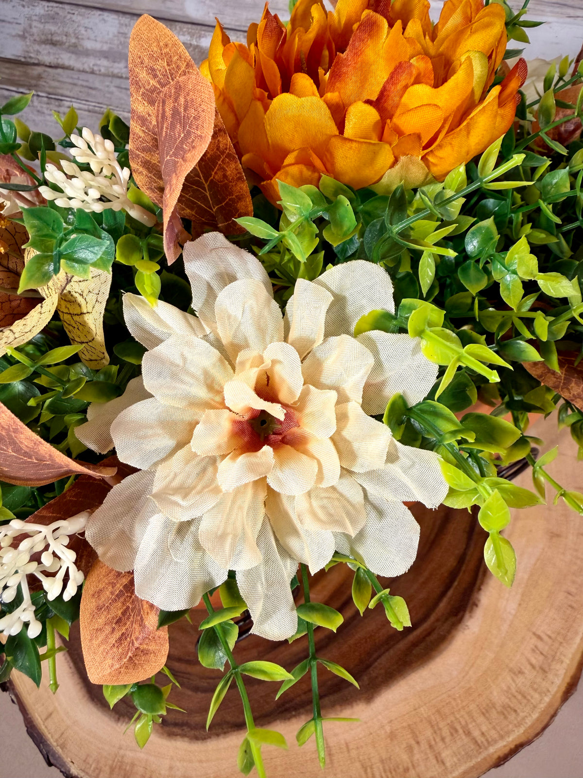 Fall Pumpkin Carriage Floral Arrangement – Autumn Flowers & Farmhouse Decor