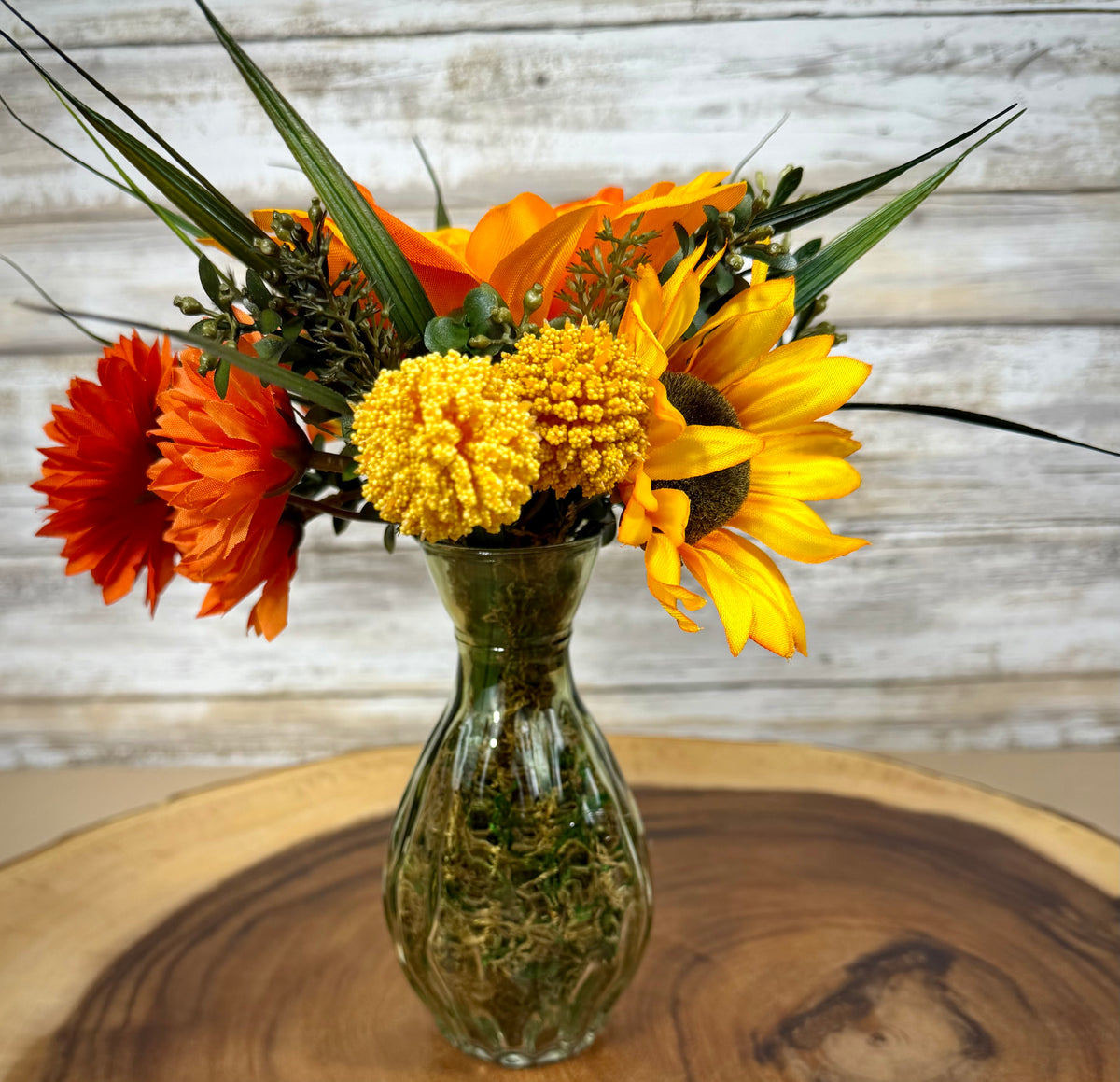 Small Fall Floral Arrangement | Golden Yellow & Orange Flowers