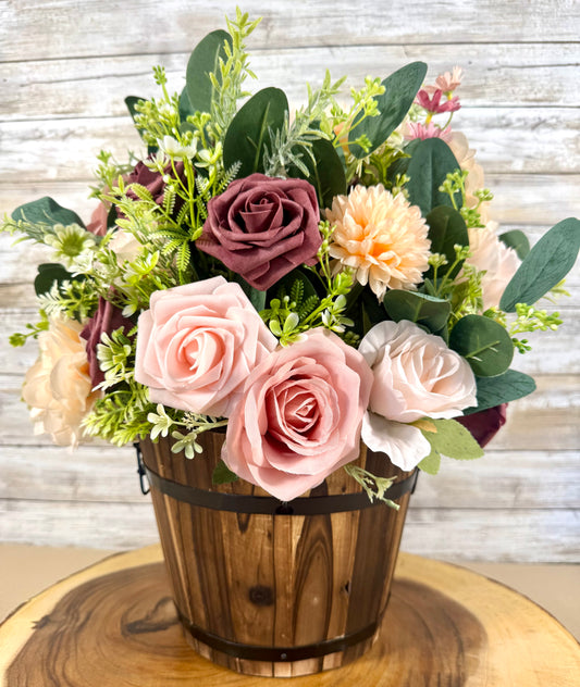 Large Handmade Artificial Floral Arrangement – Elegant Home Centerpiece