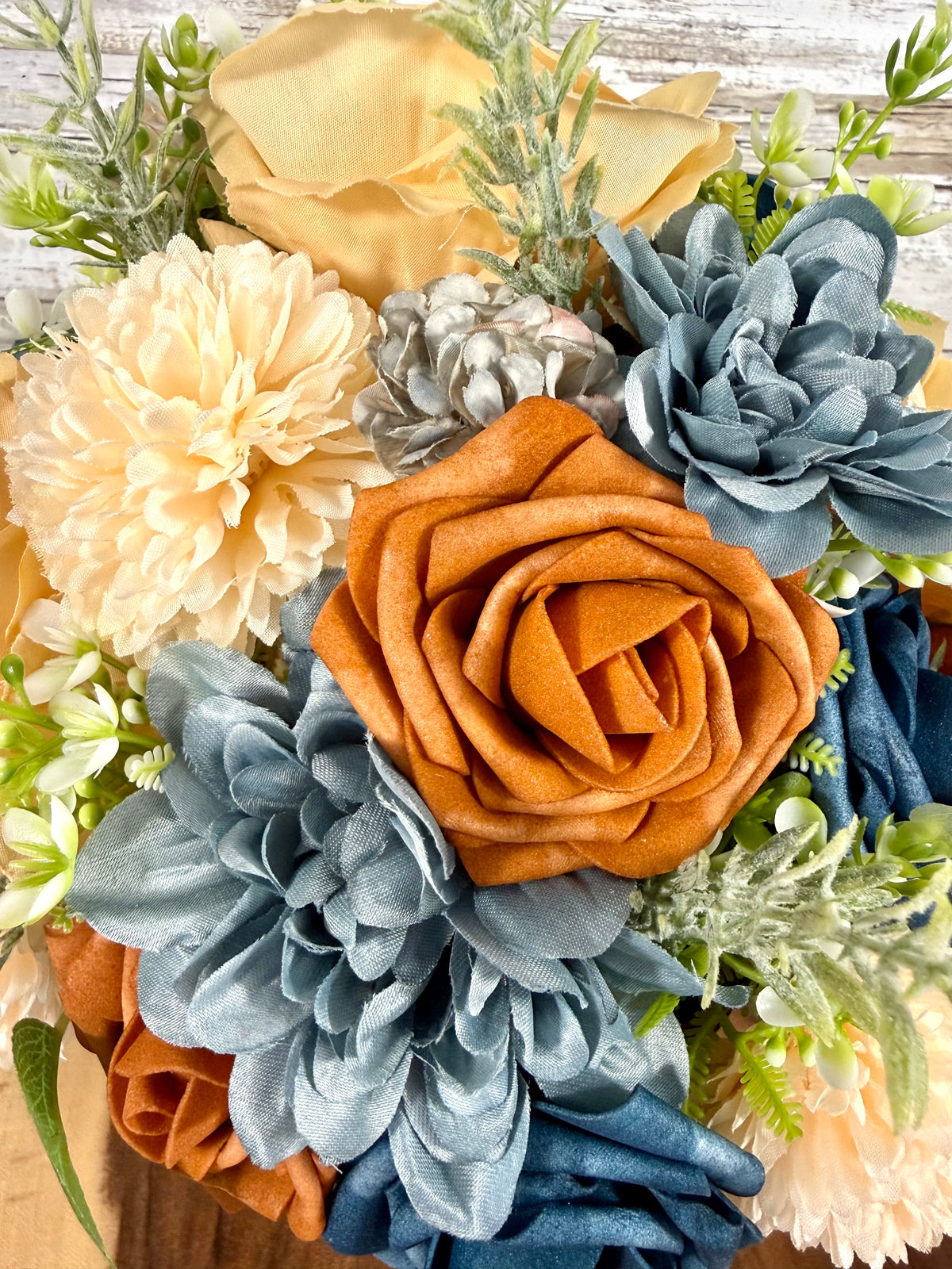 Handmade Floral Arrangement – Rustic Faux Flower Centerpiece