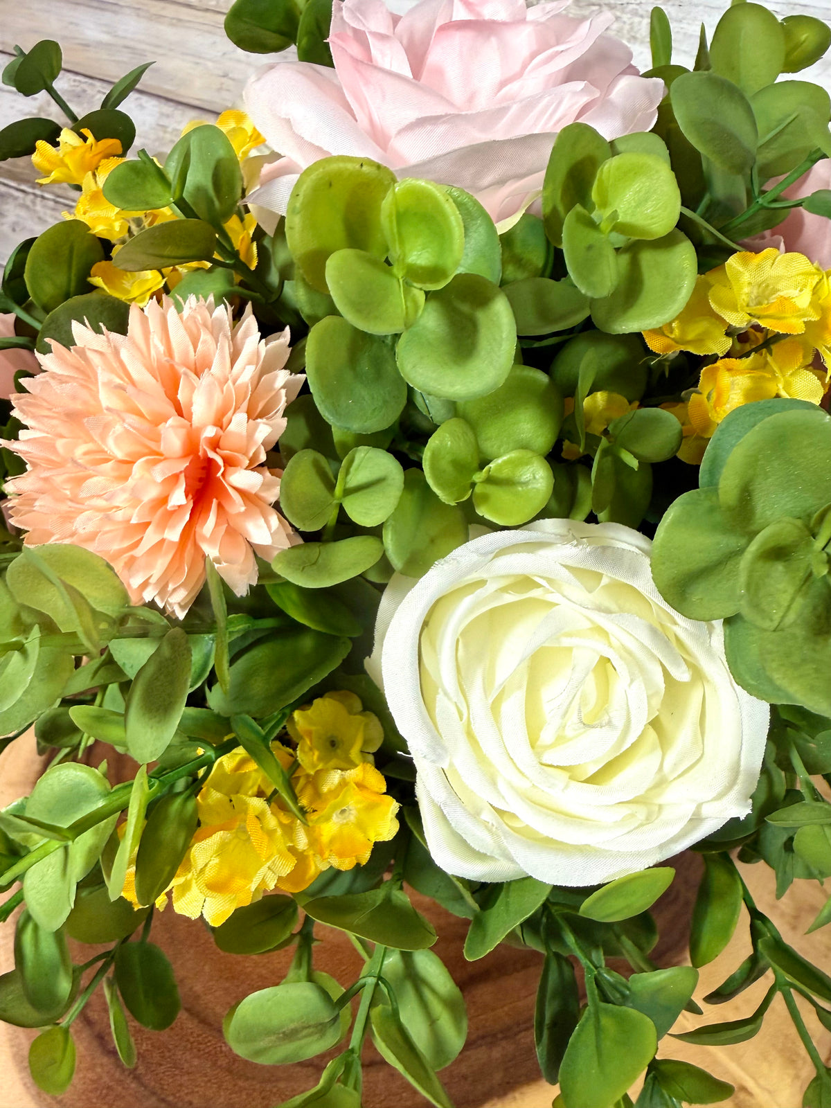 Handmade Artificial Floral Arrangement – Rustic Tabletop Home Decor