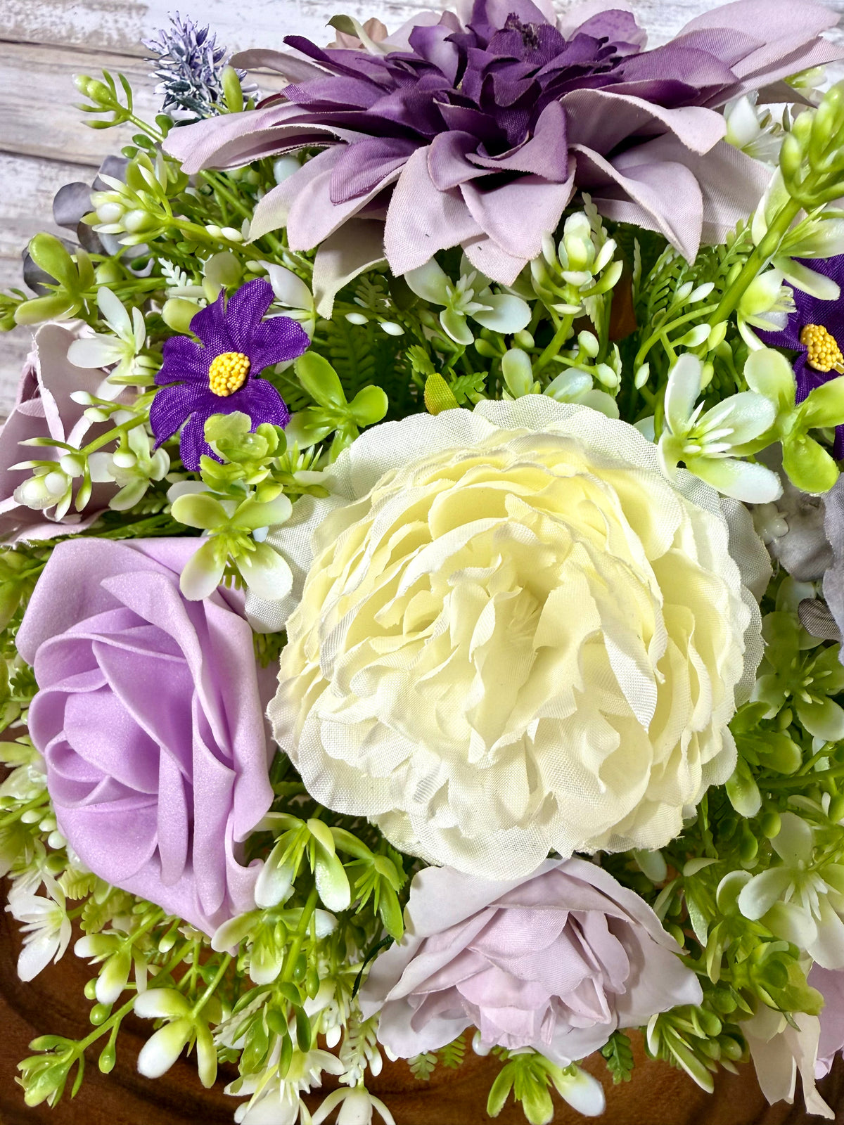 Handmade Floral Arrangement – Small Rustic Faux Flower Centerpiece