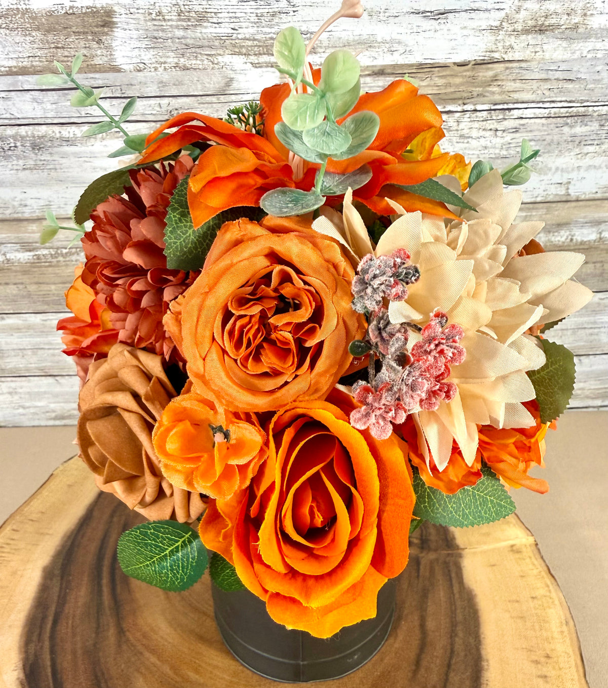 Handmade Artificial Floral Arrangement – Medium Tabletop Home Decor