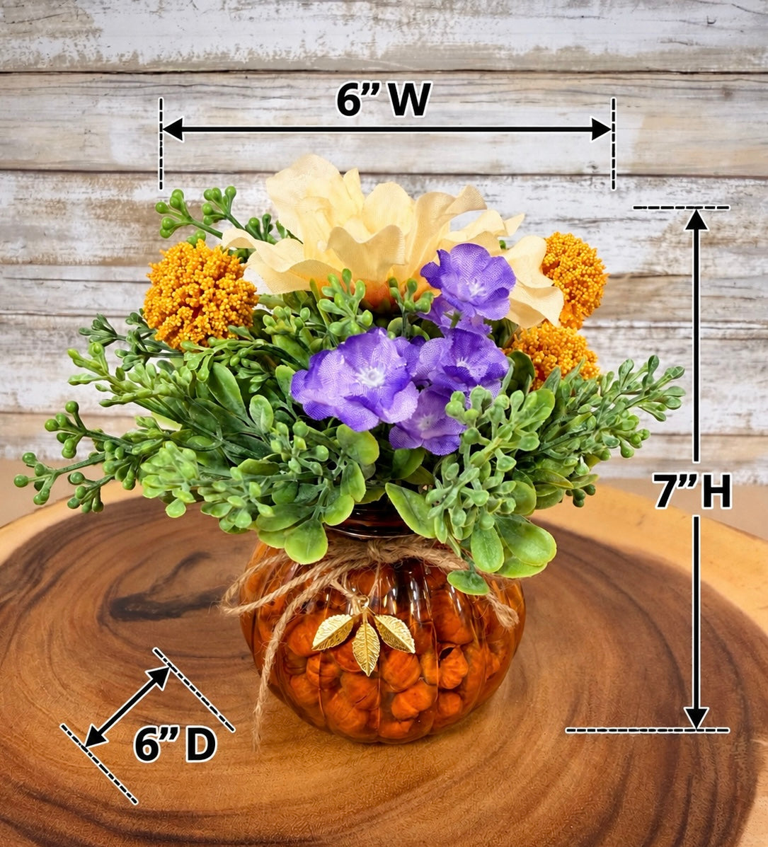 Small Fall Pumpkin Floral Arrangement – Autumn Flowers & Greenery