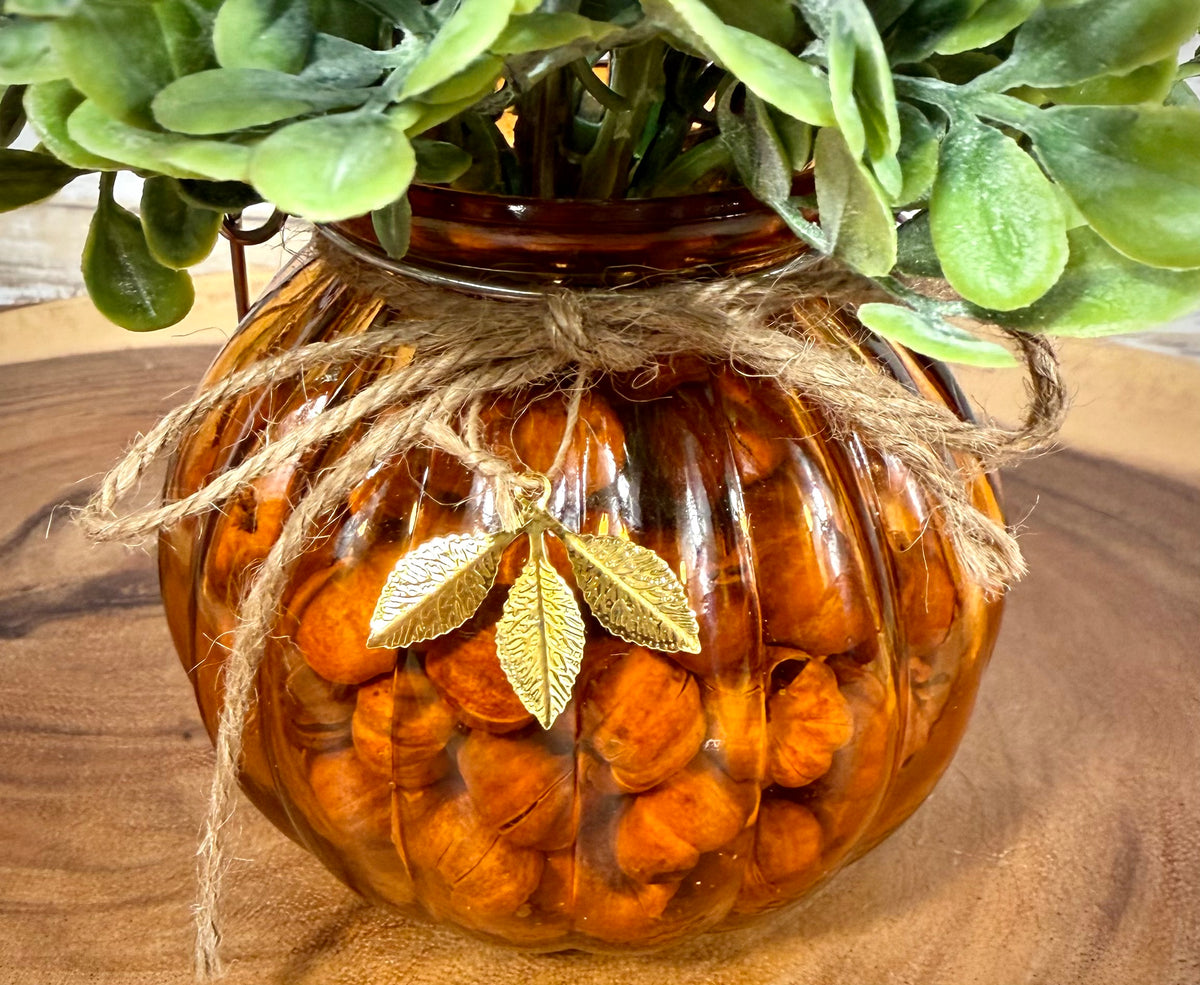 Small Fall Pumpkin Floral Arrangement – Autumn Flowers & Greenery