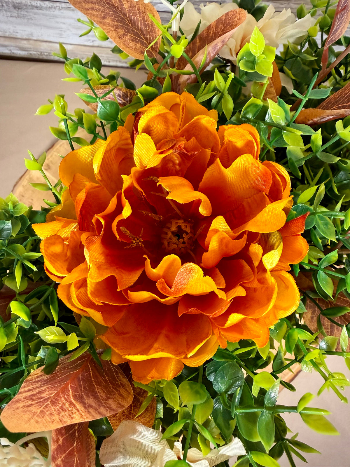 Fall Pumpkin Carriage Floral Arrangement – Autumn Flowers & Farmhouse Decor