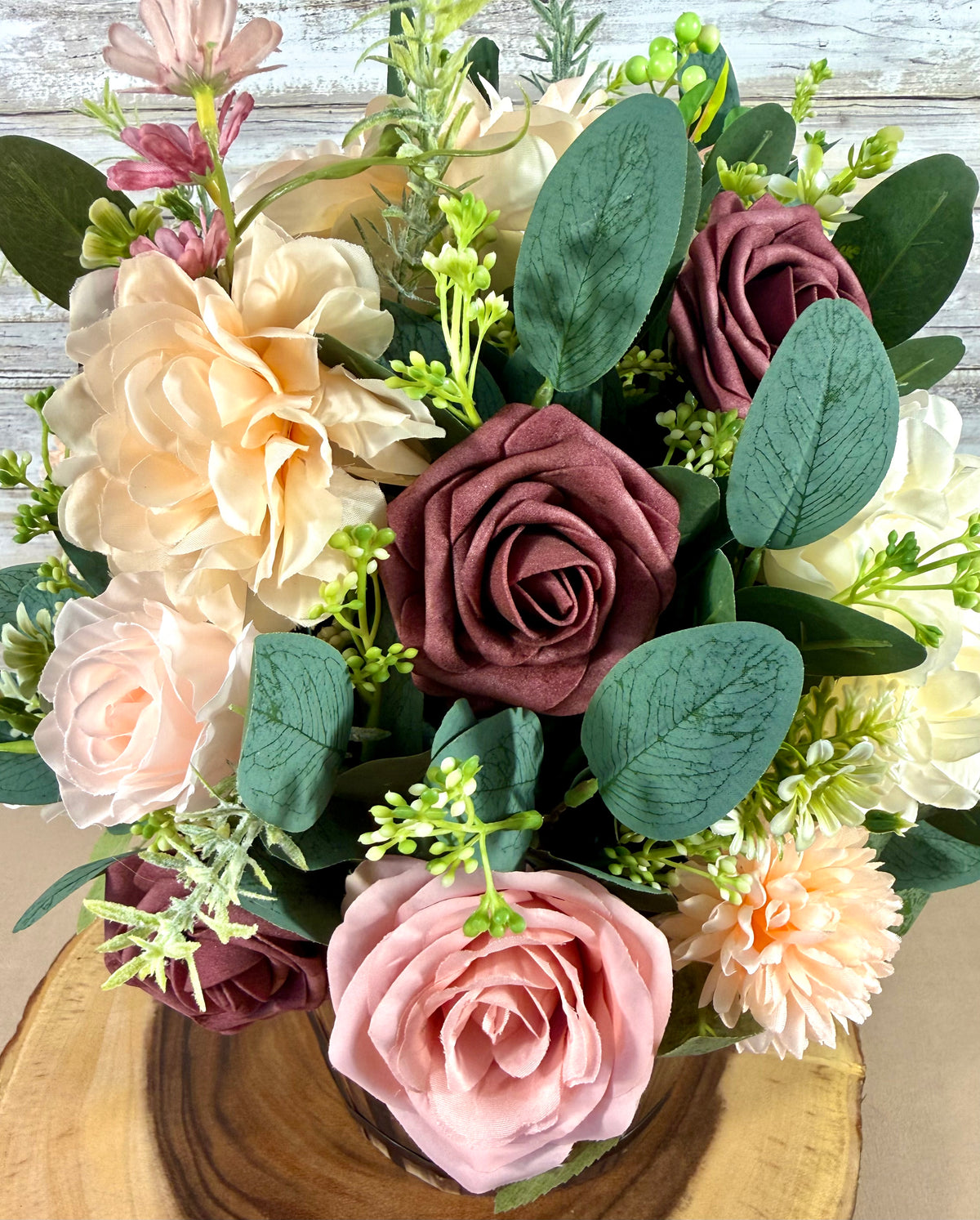 Large Handmade Artificial Floral Arrangement – Elegant Home Centerpiece